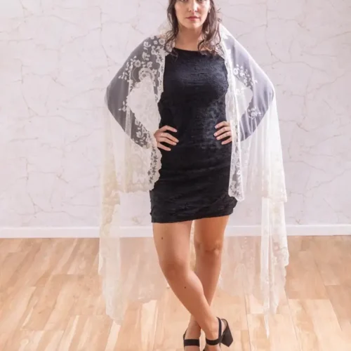 Hand embroidered Spanish mantilla