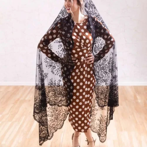 Hand embroidered Spanish mantilla