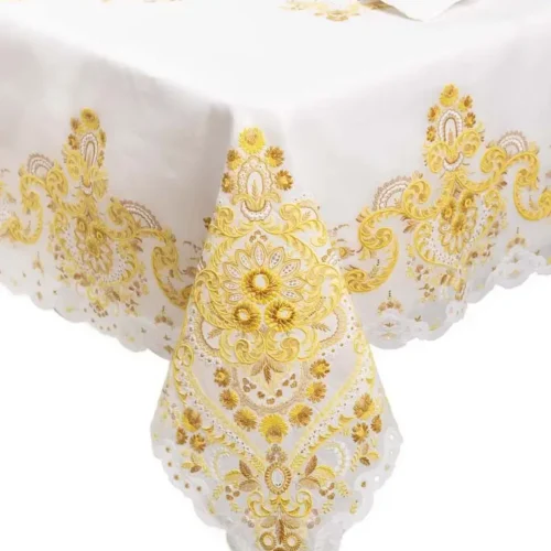 Hand embroidered tablecloth