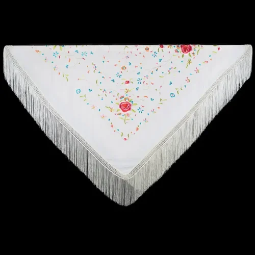 Machine embroidered Manila shawl