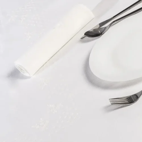 Machine embroidered tablecloth