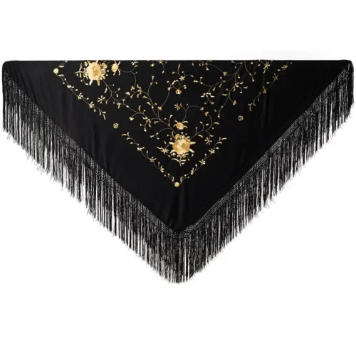 Machine embroidered Manila shawl